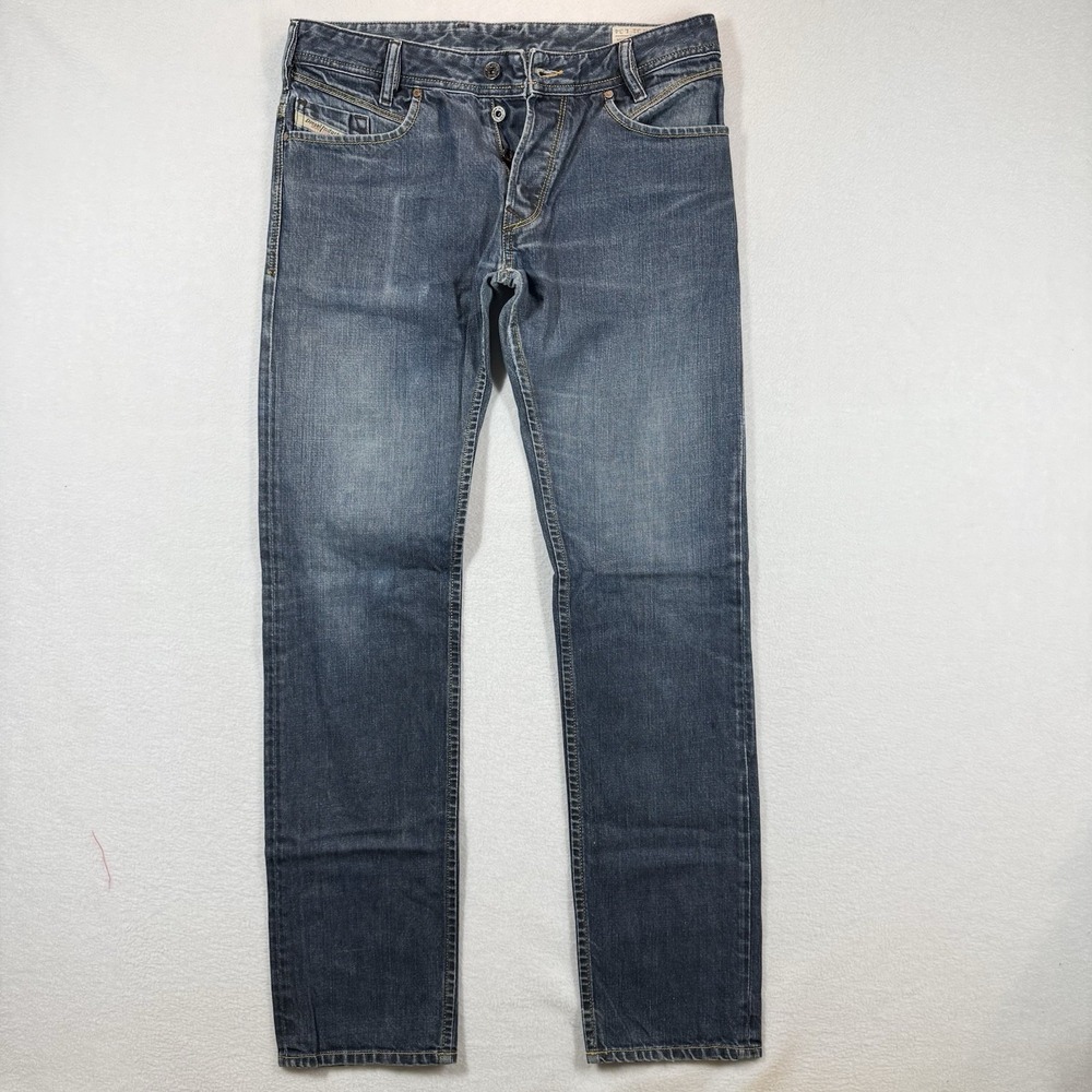 Diesel‎ Jeans Mens 31x34 Iakop Regular Slim Tapered Medium Wash Denim